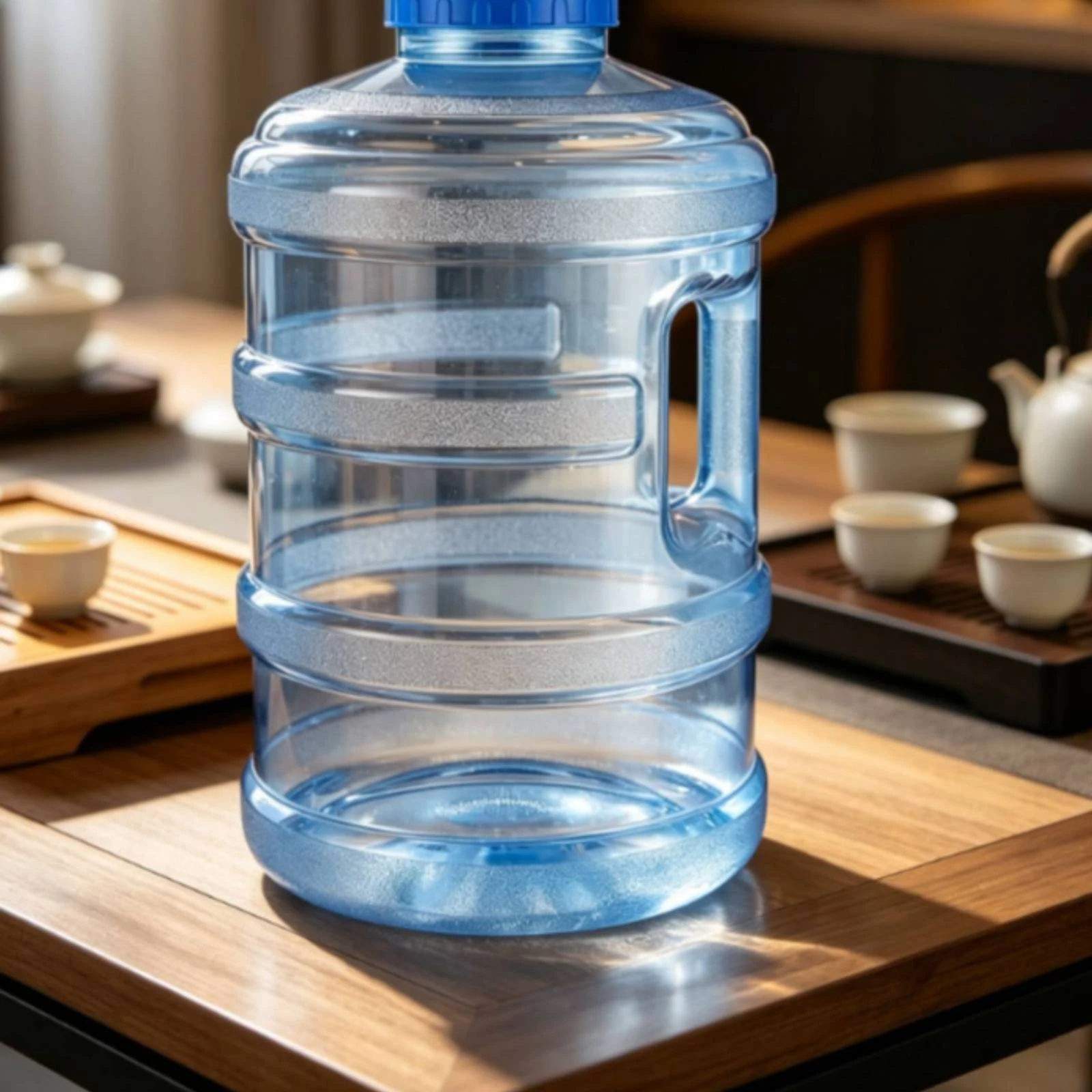 Water Jug with Handle Transparent Water Jug with Lid Dispenser Bottle with Hole Sealed Portable for Tea Lovers, Kitchen, Office view 3