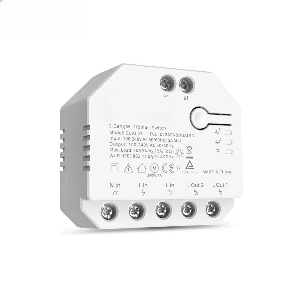 

Wifi intelligent switch module dual-channel dual-control roller shutter power remote detection