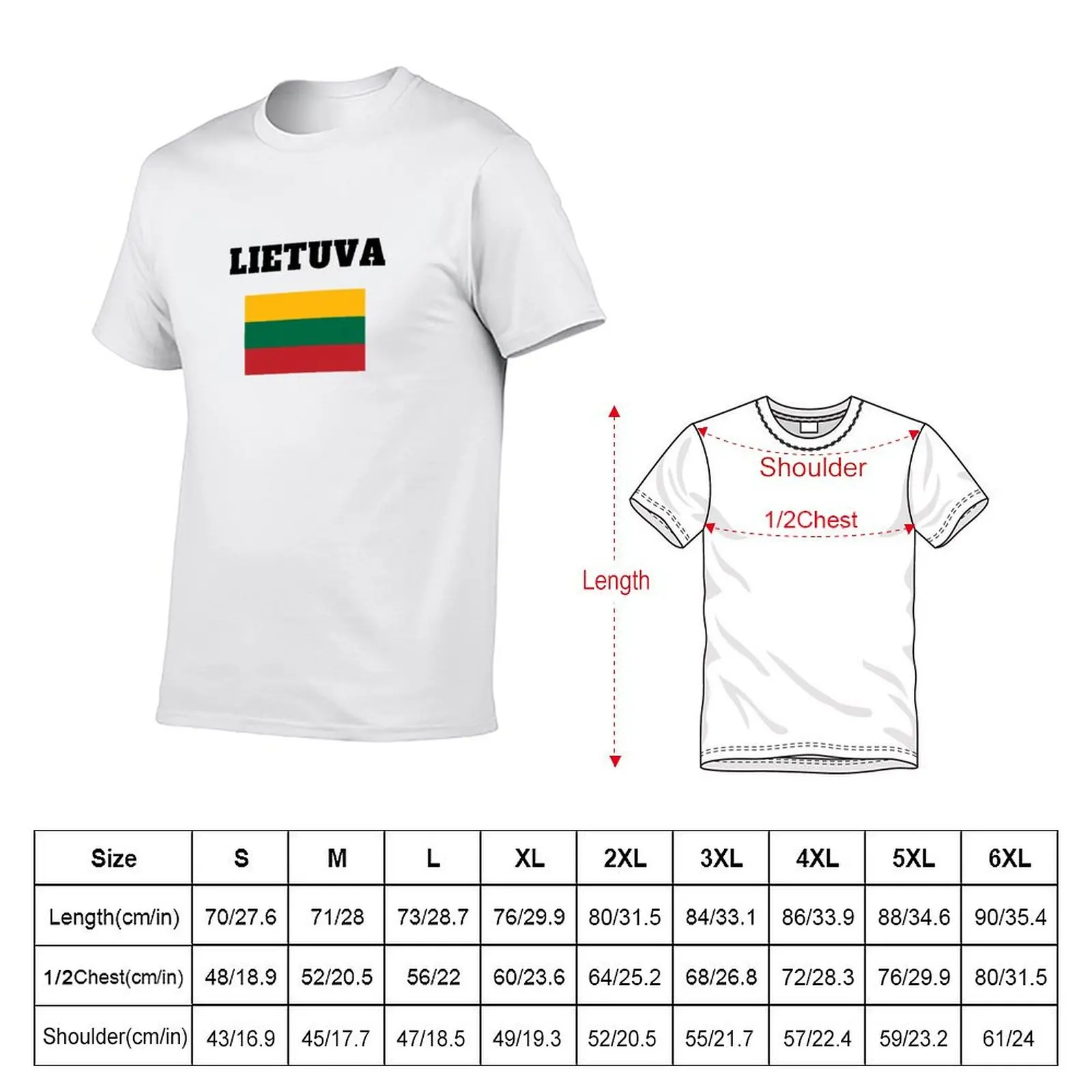 Lietuva flag T-Shirt Fashion Simple Casual Tee Shirt