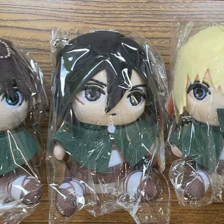 attack-on-titan-eren-jaeger-levi-ackerman-cosplay-anime-stuffed-animal-cotton-doll-hanging-drop-pendant-cartoon-gifts-kawaii