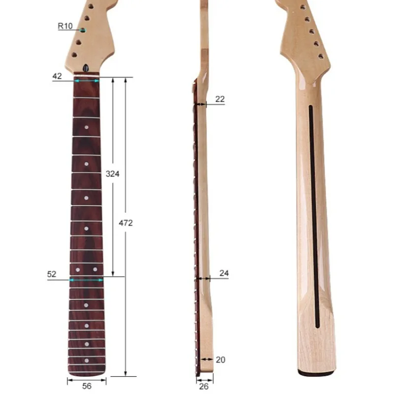 

Guitar Neck Handle 6 Strings 22 Frets Canadian Maple Light Neck Electric Guitar Instrument DIY Accessories