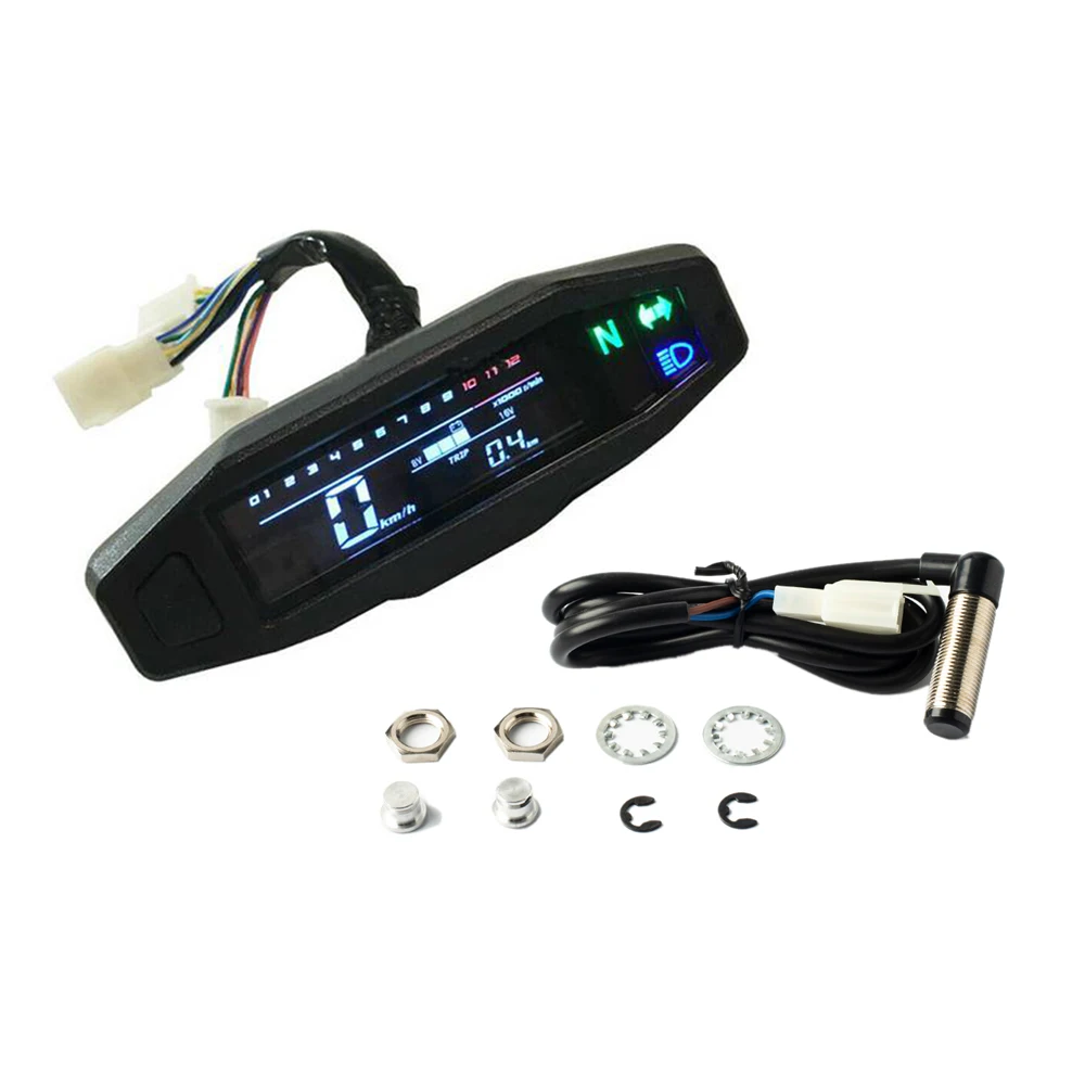 Motorcycle Full LCD Digital Meter RPM Speedometer Odometer Electric Injection and Carburetor Meter for Russian