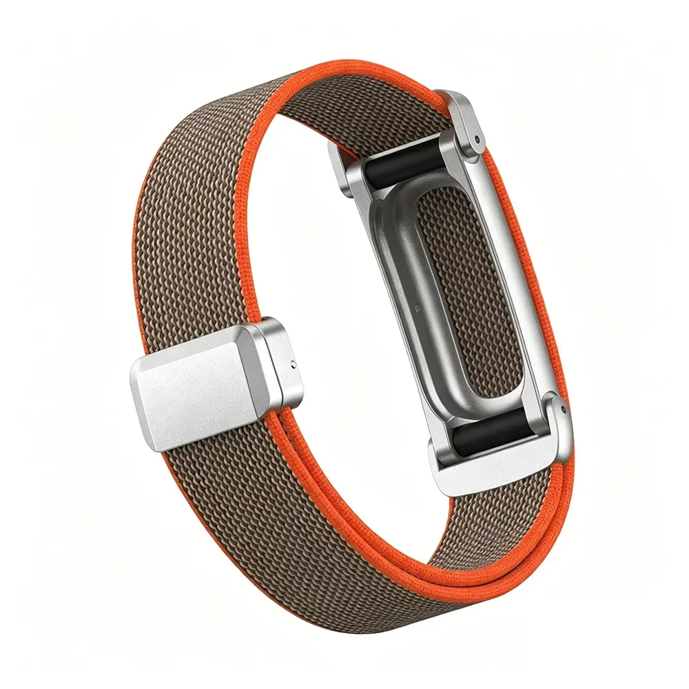Bild 5: Hochwertiges gewebtes Nylon-Uhrenarmband für Google Fitbit Air, Ersatzband mit magnetischer Schnalle + Metallschutzrahmen für Fitbit Air