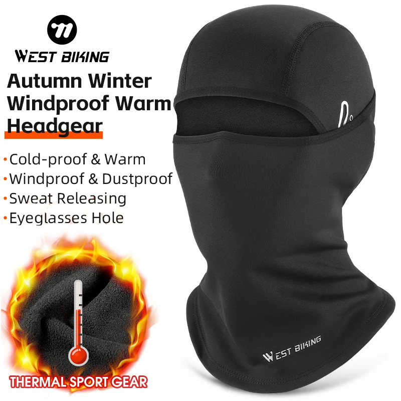 WEST BIKING Winter Warm Tactical Balaclava For Cycling Hiking Hat Motorcycle MTB Full Face Windproof  Mask Thermal Sport Gear