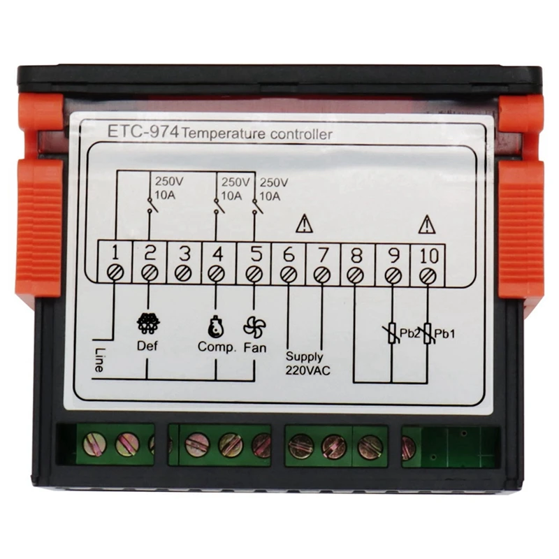 GTBL 8X ETC-974 Digital Temperature Controller Microcomputer Thermostats Thermostat Refrigeration Alarm 220V NTC Sensor