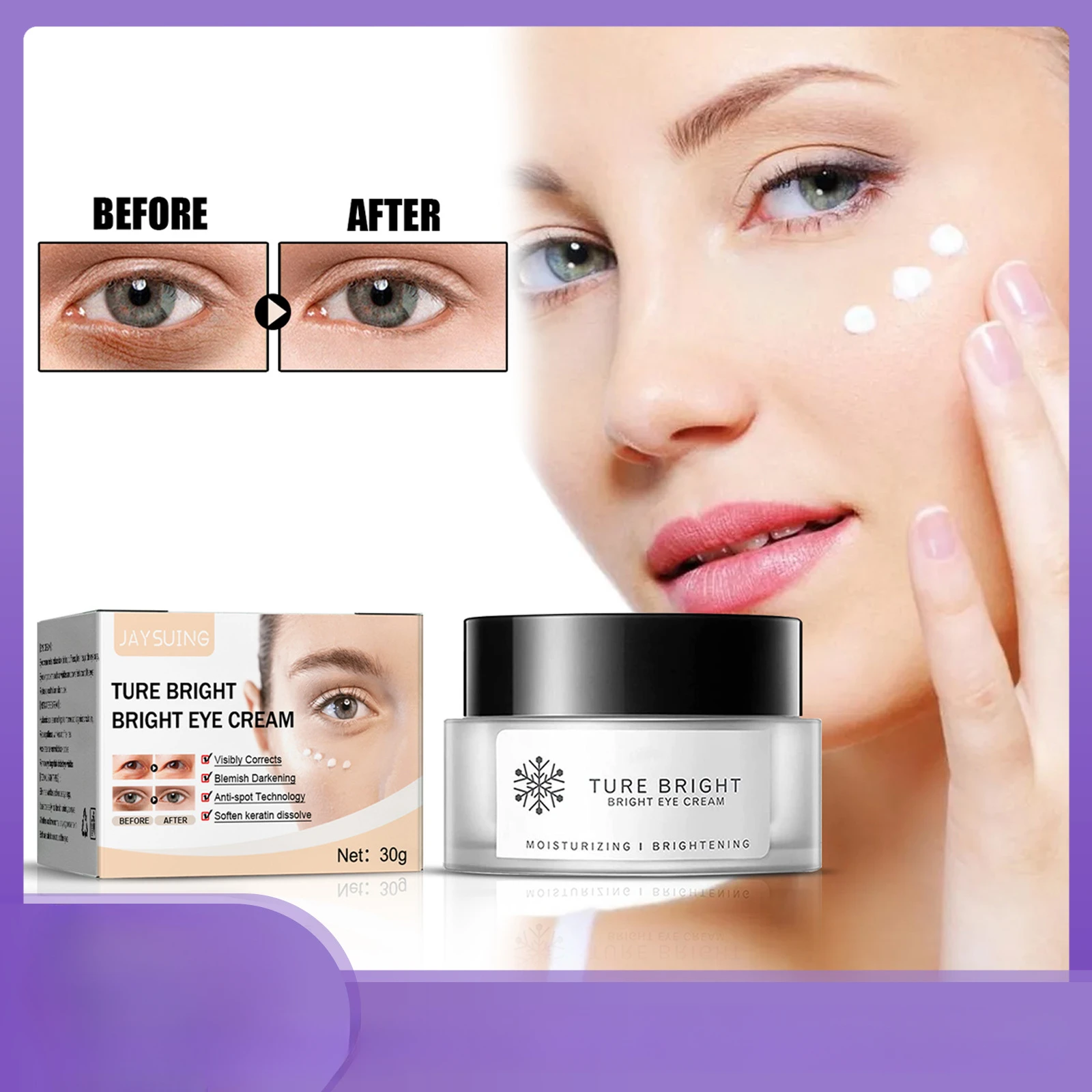 30g Jaysuing Eye Cream Lifting and Firming Nourishing and Hydrating Skin Eye Cream Eye Care Fading Wrinkle Dark Circles