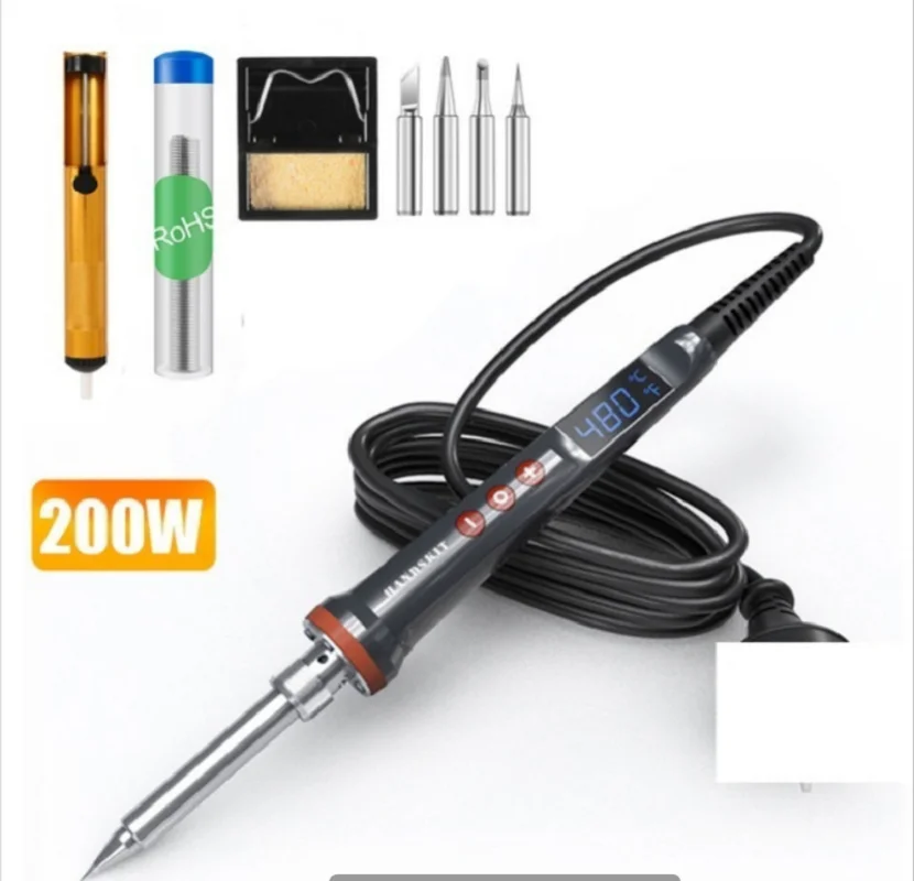 Handskit 100V/220V　200W High Power LCD Digital Soldering Iron with Switch & Sleep Mode