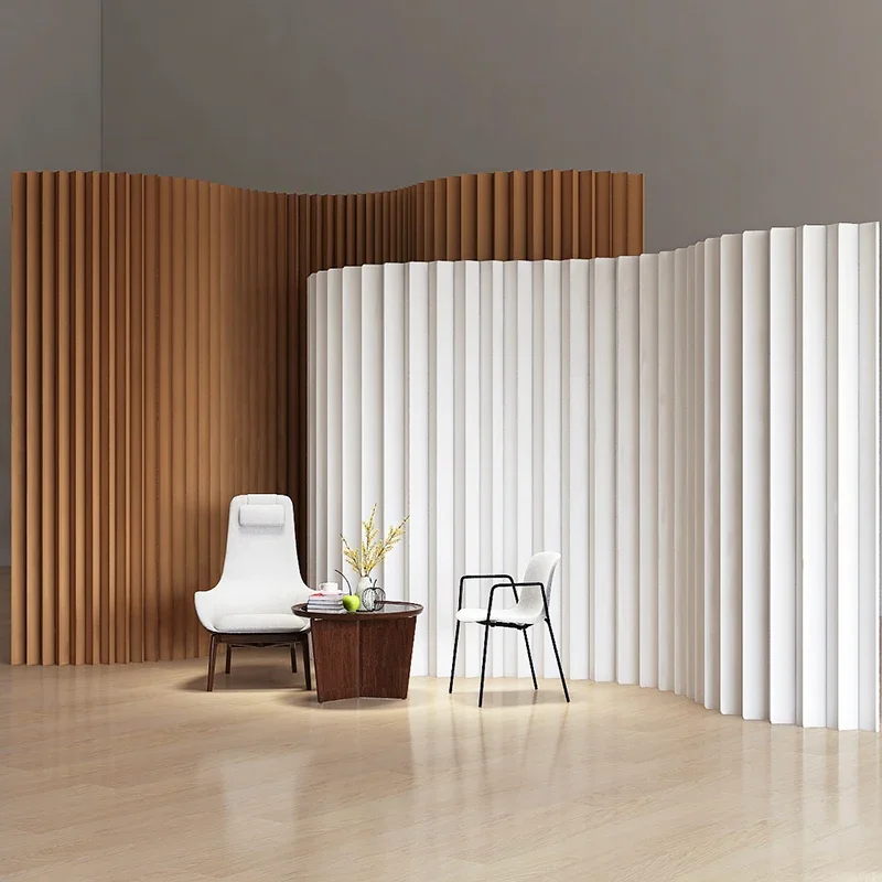 Modern simple paper screen partition living room office beauty salon organ folding mobile live stream background wall