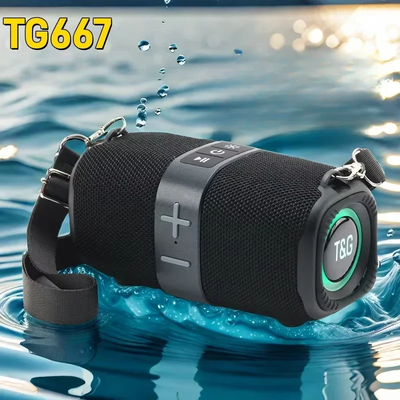Outdoor Portable waterproof caxia de som Bluetooth Speaker Dual Subwoofer with RGB Support USB TF Card FM Radio Functionality