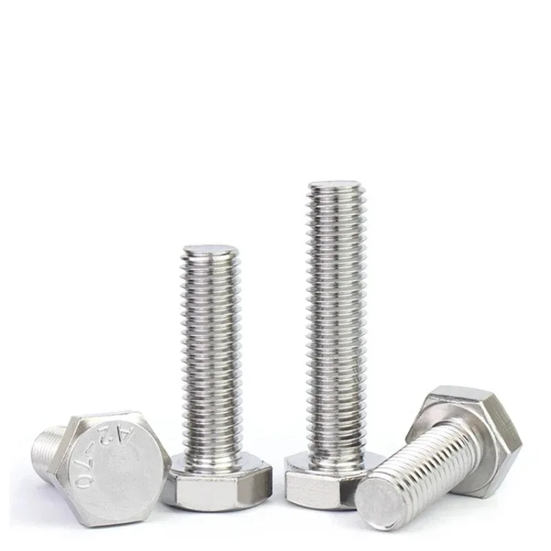 304 Stainless Steel External Hexagonal Screw Full Tooth Bolt M1.6 M2 M2.5 M3 M4