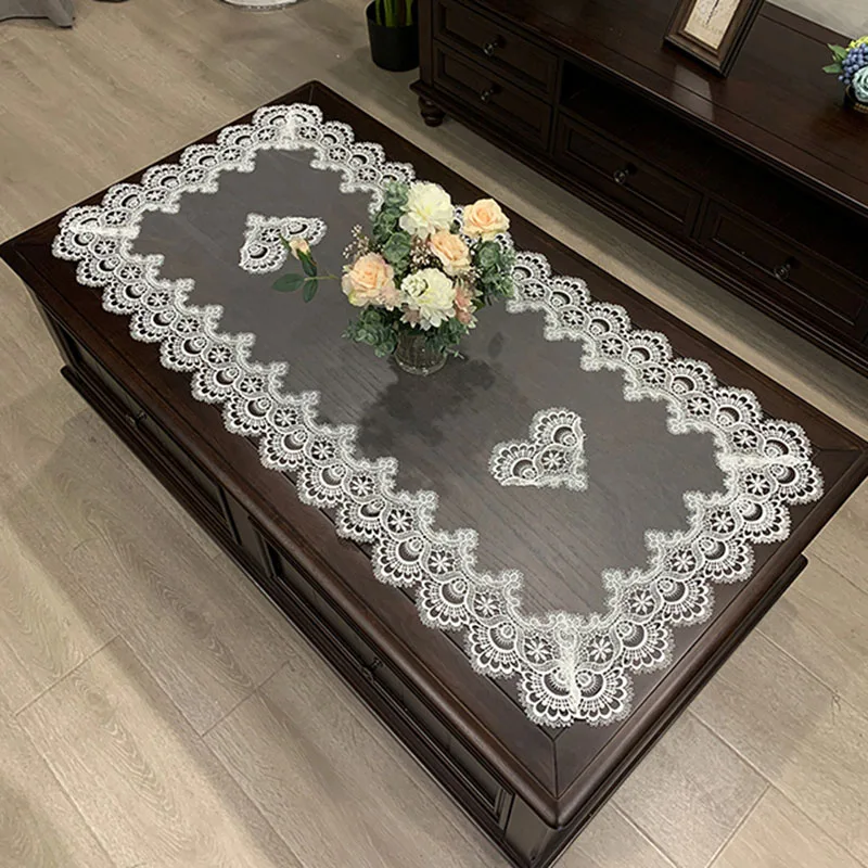 rectangle table cover embroidered Coffee Tablecloth Table Western Tea Table Cloth flower Solid Color Fabric Lace Book