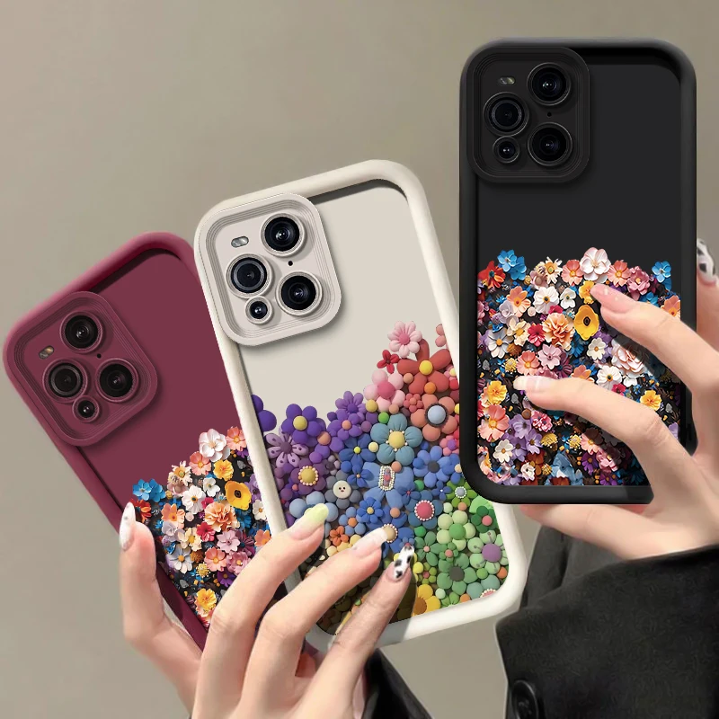 Beautiful Sunflowers Print Phone Case For OPPO Find X3 X5 Pro Soft Silicone Camera Lens Protection Shockproof Bumper Back Cover