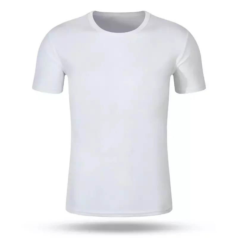 Sublimation Blank Quick Dry White T-shirt Summer Man Unisex O-neck Short SleeveTshirt Sports Clothing for Kids Adults Polyester