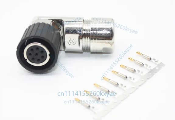 6fx2003-0sl11 connector - servo encoder plug, 8-pin, elbow, 2-clip