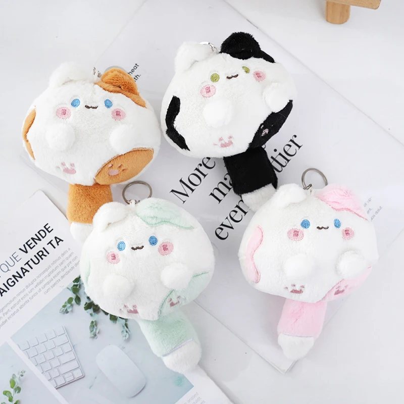

1Pcs Cartoon Stuffed 3 Colors Cat Keychain Cute Small Black Cat Plush Doll Plushie Girl's Bag Keychain Pendant Toys Gifts