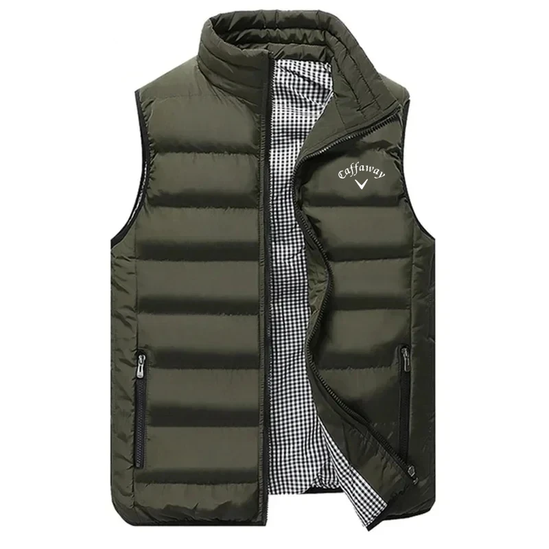 High Quality Coats Vest Jacket Men's Fall and Winter Casual Comfortable Sleeveless Solid Color Thickened Cotton Jacket