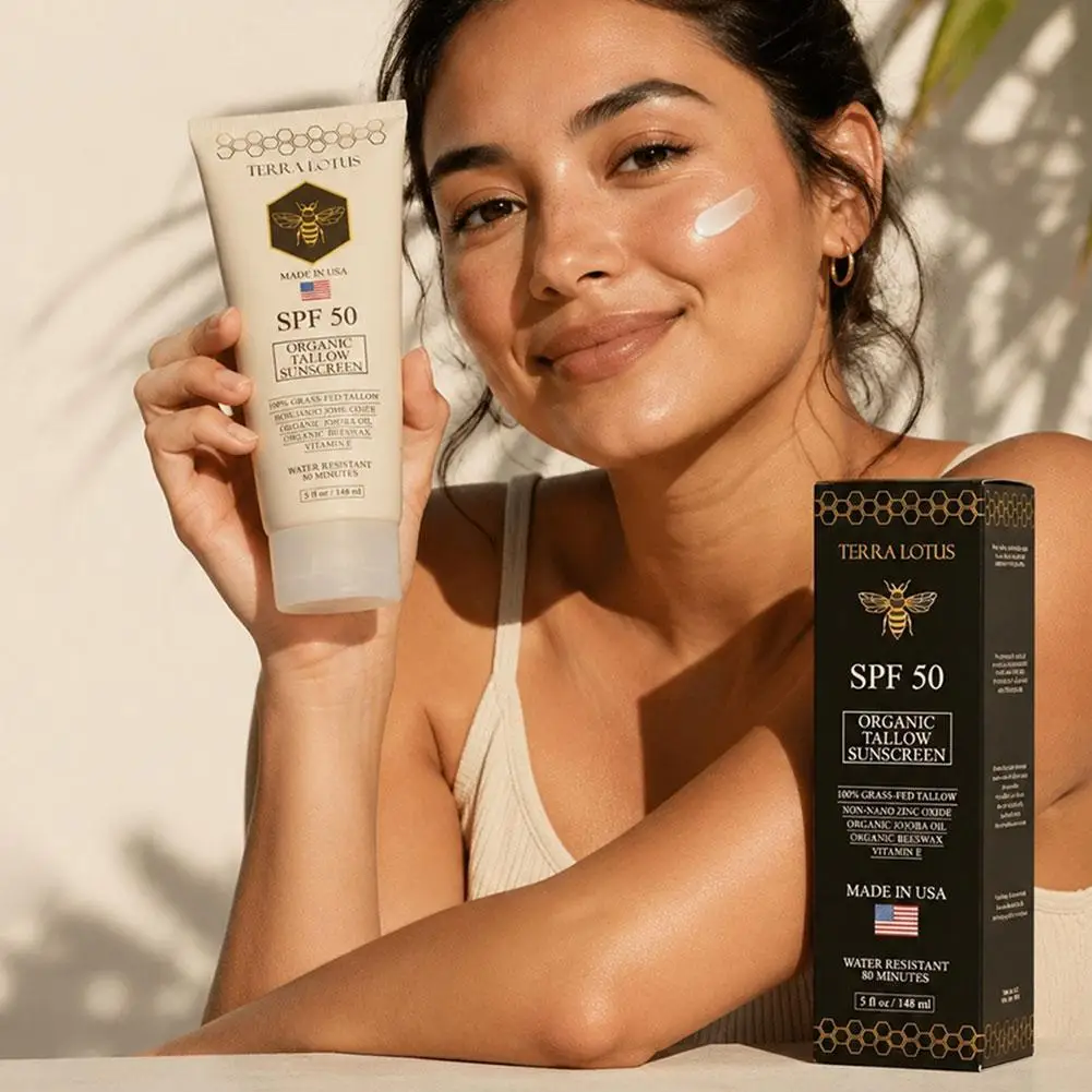 SPF50 Oxide Organic Tallow Sunscreen Vitamin E Waterproof Organic Jojoba Oil Organic Beeswax 100% Grass-Fed Tallow Skin Care