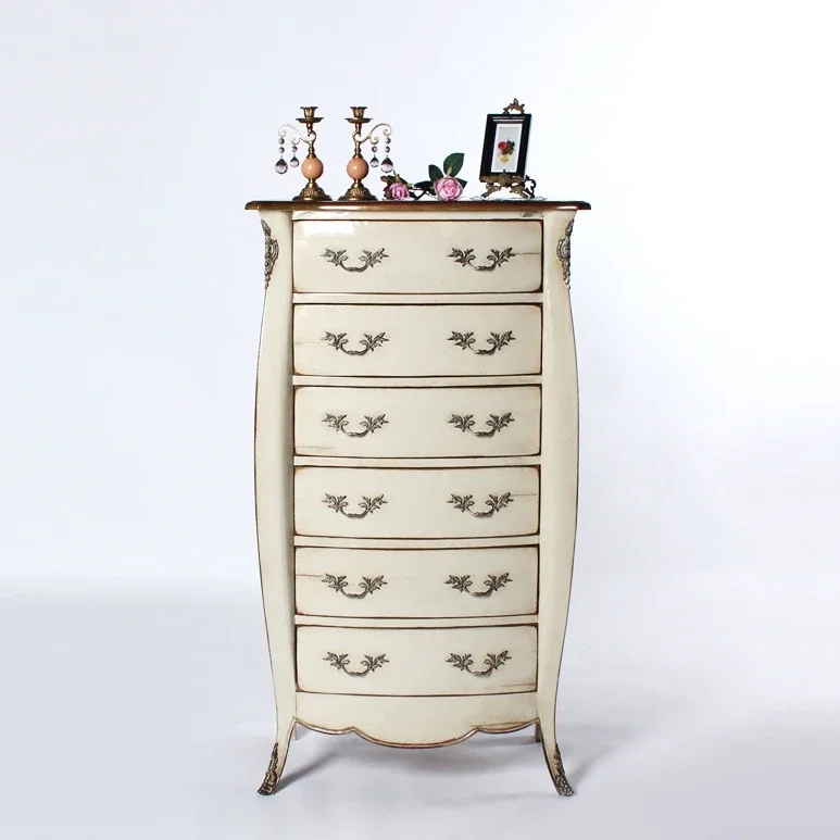 Multifunctional cabinet with 6 drawers, classic design solid wood
