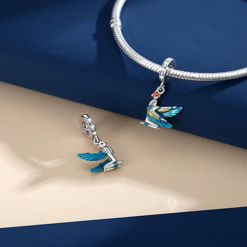 Ahthen 925 Sterling Silver Beads Isis Goddess of Life Dangle Charm fit Snake Chain Bracelets Necklaces for Women Jewelry