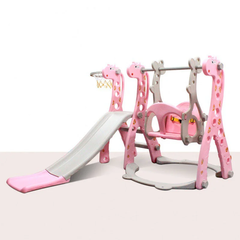 Huishoudelijke Kinderen Speelgoed Glijbaan Indoor Outdoor Familie Speeltuin Rekwisieten Cartoon Giraffe Combinatie Schommel Speelgoed Cadeau Voor Kinderen