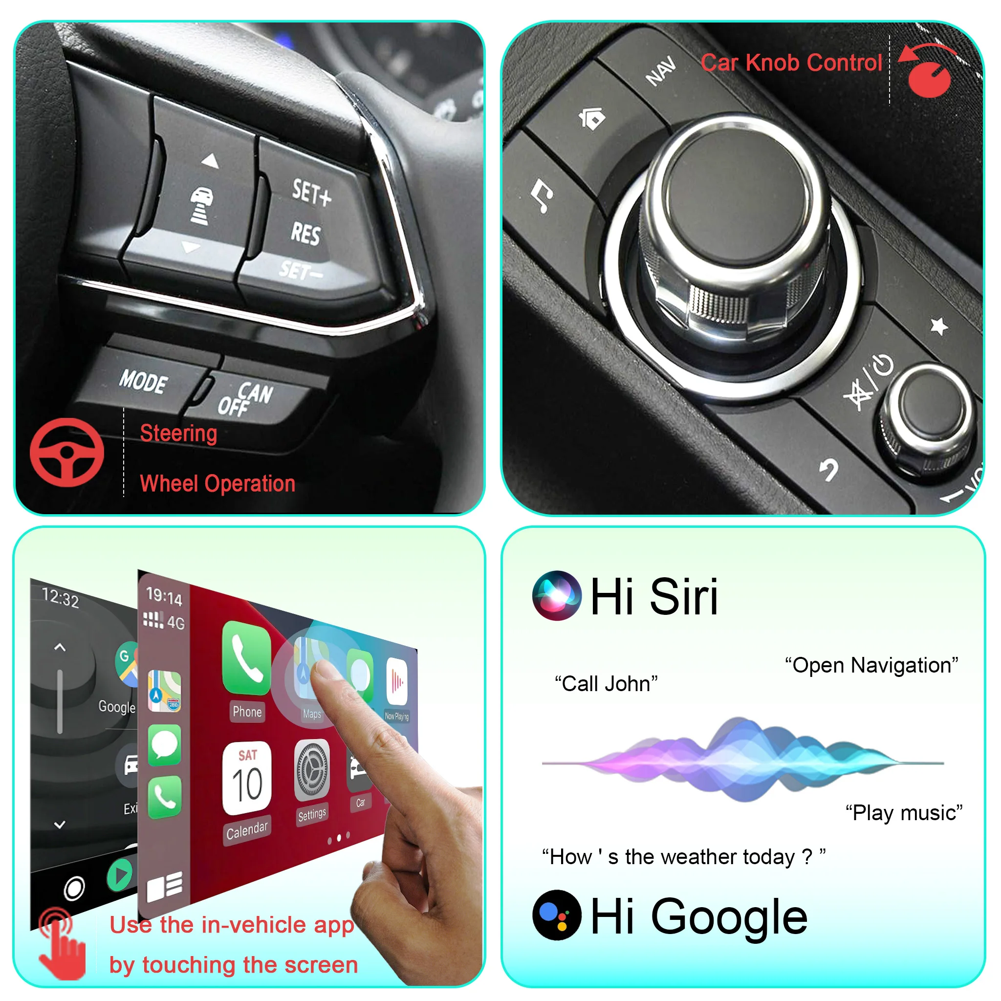 Wireless Android Auto And Carplay USB/Type-C Adapter for Mazda2 3 6 CX30 CX5 CX8 CX9 Bluetooth WiFi Connectivity - view 2