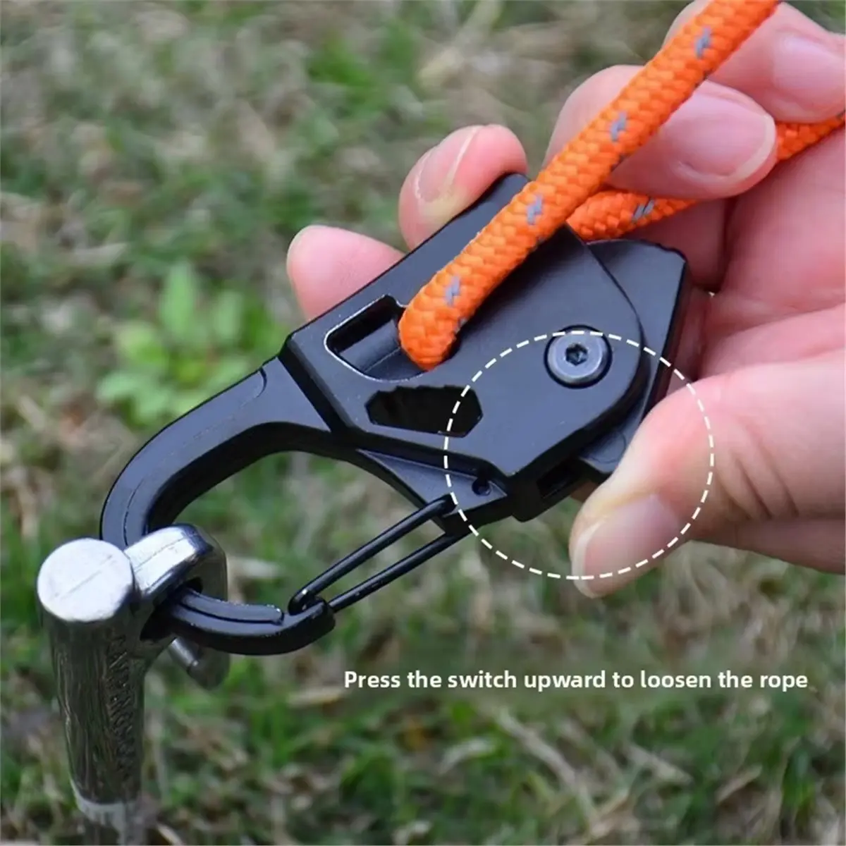 Automatyczny napinacz linki do namiotu z wysuwaną klamrą, system regulacji naprężenia, wiatroodporny, do użytku na zewnątrz, na baldachim, sprzęt kempingowy