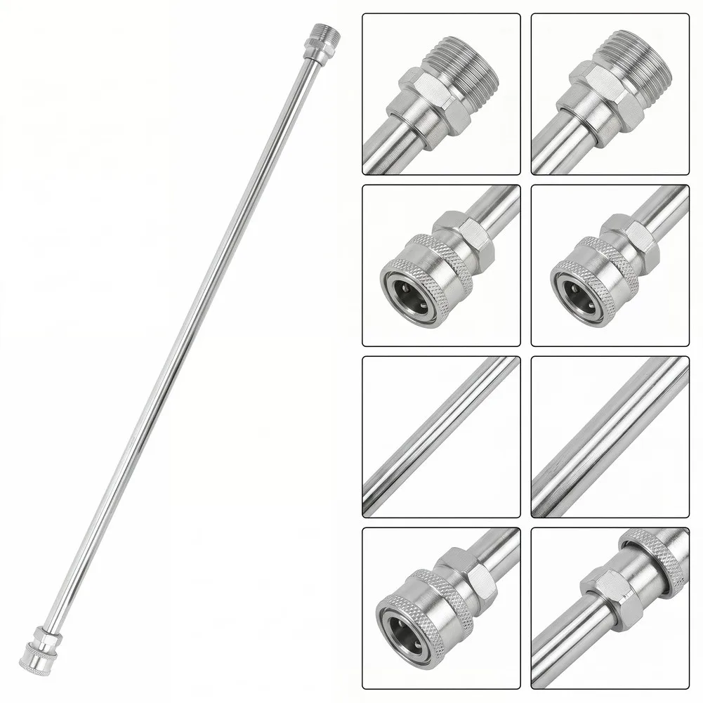 Stainless Steel 17 inch Pressure Washer Extension Wand for High Pressure Cleaning Quick Connect Nozzle Support