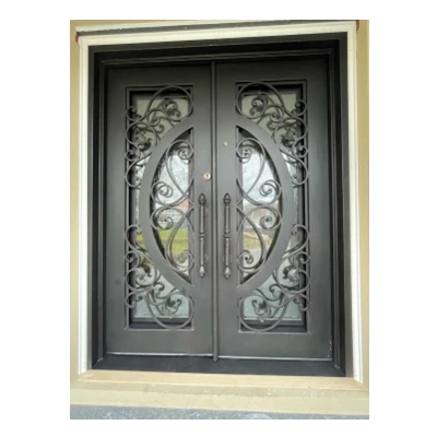 Golden Supplier Exterior Iron French Doors Cast Iron Door Wrought Iron French Doors