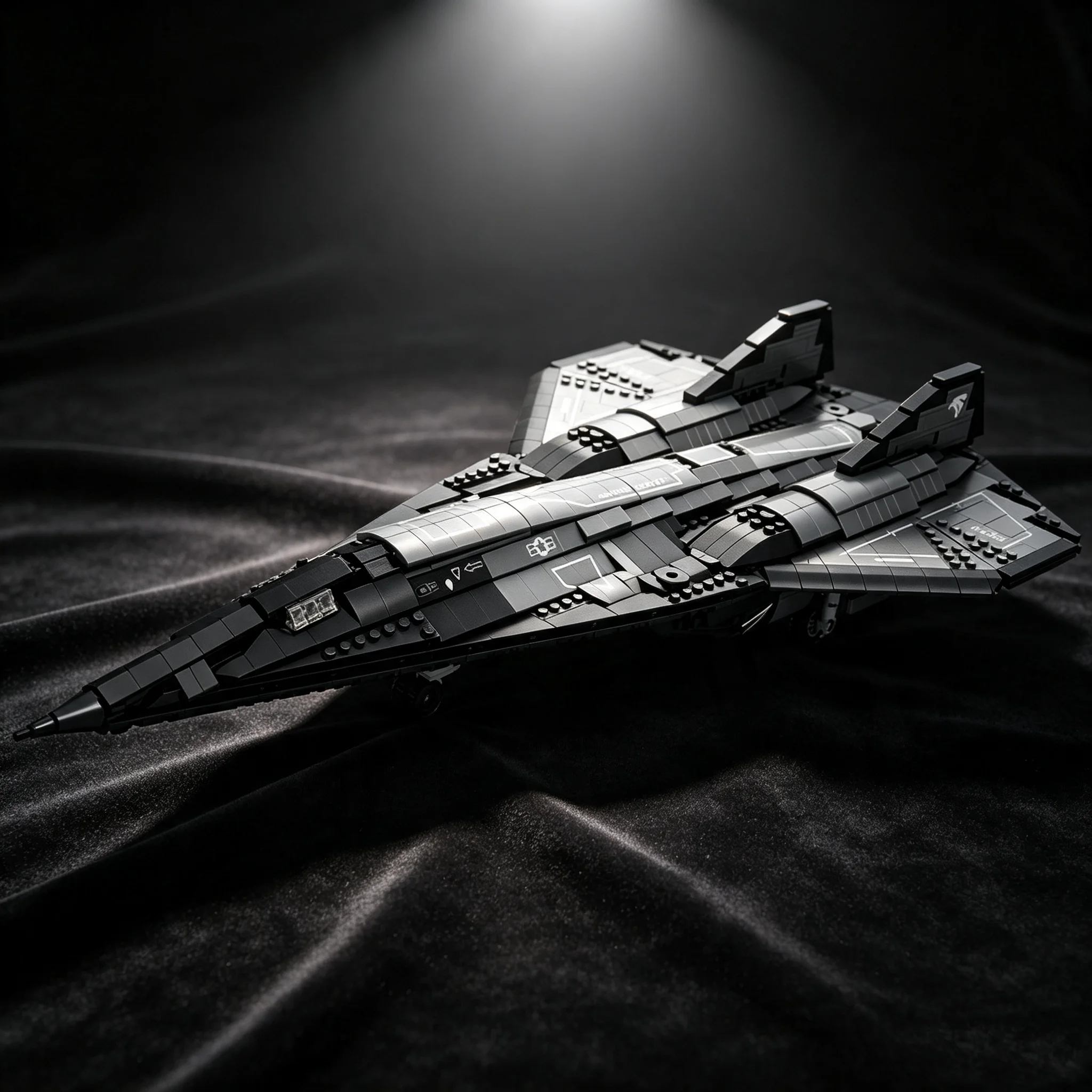 1880PCS SR-72 Supersonic Jet Fighter Building Blocks Air Force Reconnaissance Aircraft Model Brick Desktop Ornament Puzzle Toys