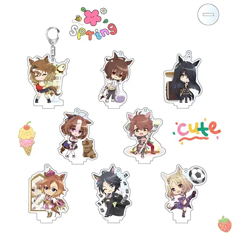 Cute Anime Pretty Derby Acrylic Keychain Desktop Ornament Fashion Collect Accessories Decoration Fan Gifts 10cm