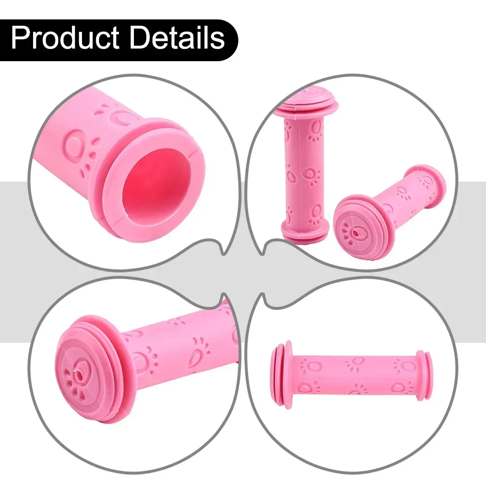 1Pair Rubber Bike Bicycle Handle Bar Grips Anti-slip Waterproof Scooter Handlebar 18mm For BTWIN Kids Bike 14-16inch 2024