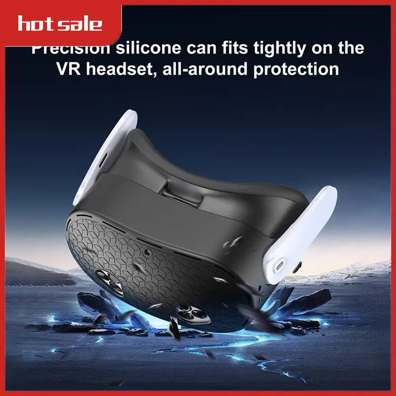 

Передний чехол для гарнитуры, силиконовый чехол для Meta Quest 3S, защитный чехол для гарнитуры VR, противоударный, устойчивый к падениям