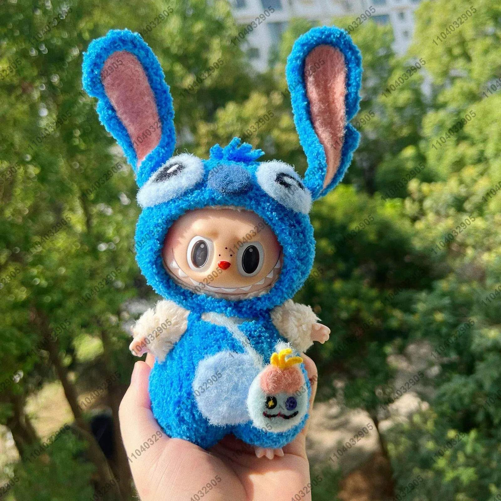 Labubu The Monsters Stitch Costume Labubu Clothes High Quality 1:1 Replica Vinyl Face Doll Action Figure Bag Charm Pendant Gift