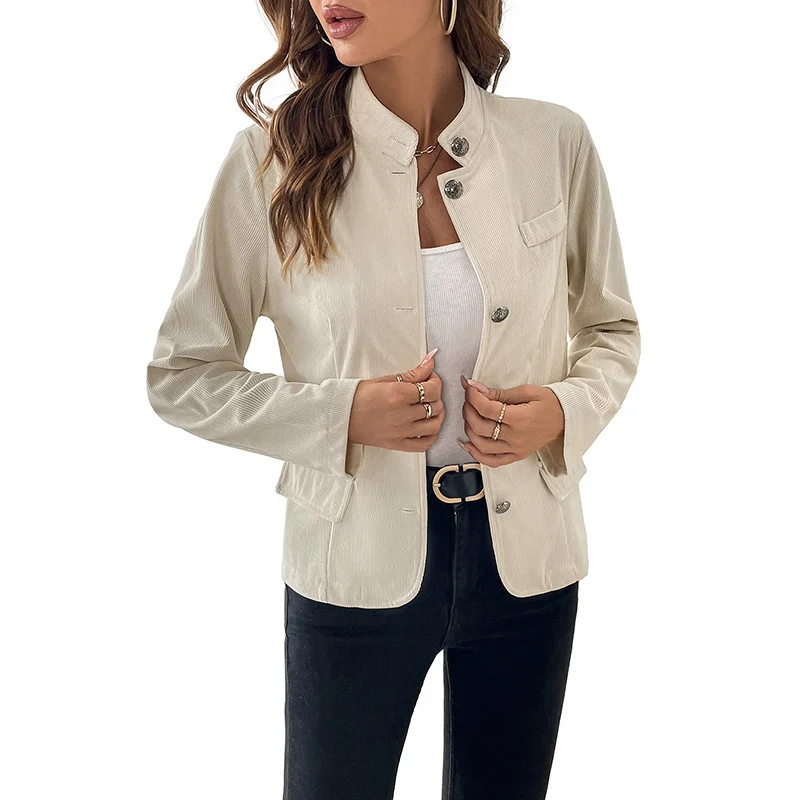 

Fashion Women's New Cardigan Jacket Corduroy Short Jacket Women