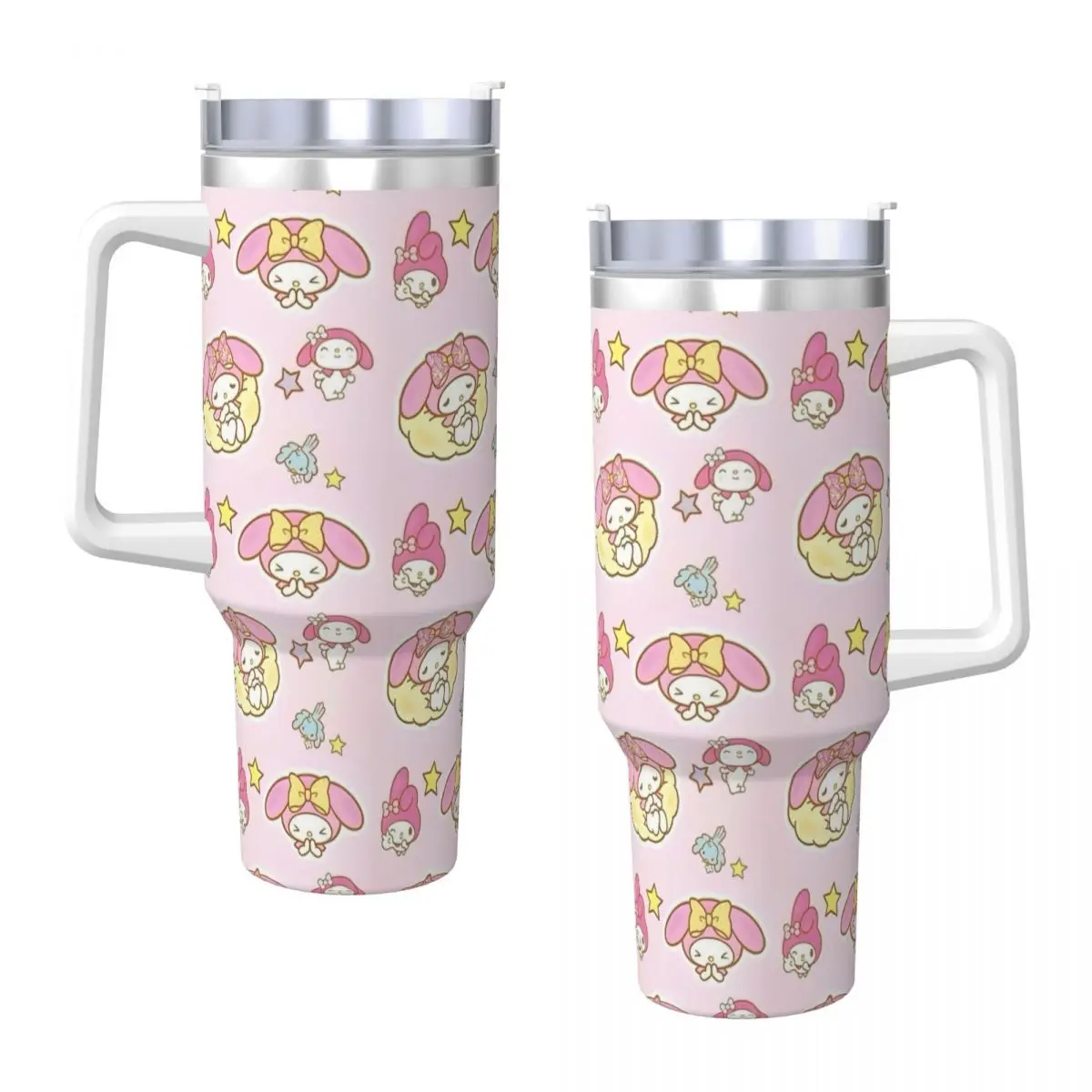 

Stainless Steel Tumbler Anime Kawaii My Melody Car Mugs With Straws Animal Drinks Water Bottle Keep Large Capacity Thermal Mug