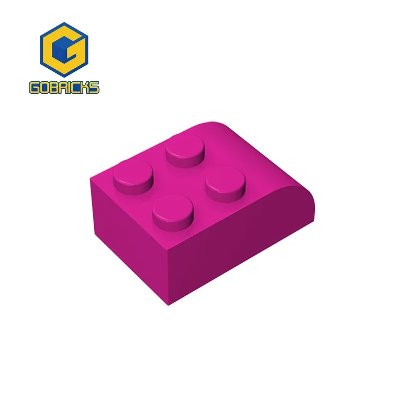 Gobricks 1 peça moc 2x3 tijolos superiores curvados compatíveis com modelo 6215 06215 peças de blocos de construção crianças brinquedos de montagem diy