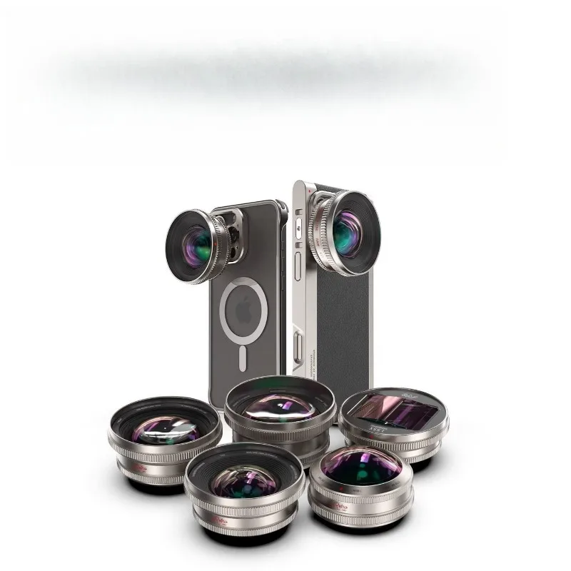 New retro titanium primary color mobile phone external lens portrait macro wide angle fisheye 1.55x widened