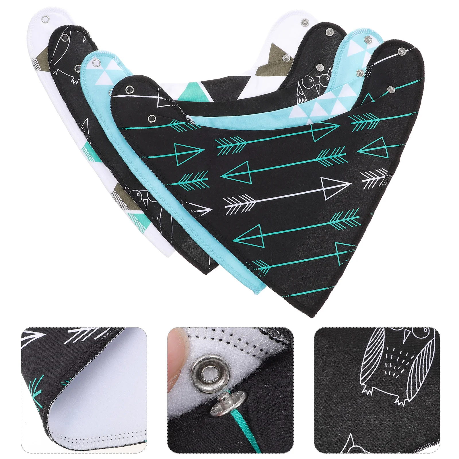 

4Pcs Waterproof Baby Bibs Cotton Lightweight Drooling Feeding Bib for Toddler Newborn Protection Skin-Friendly