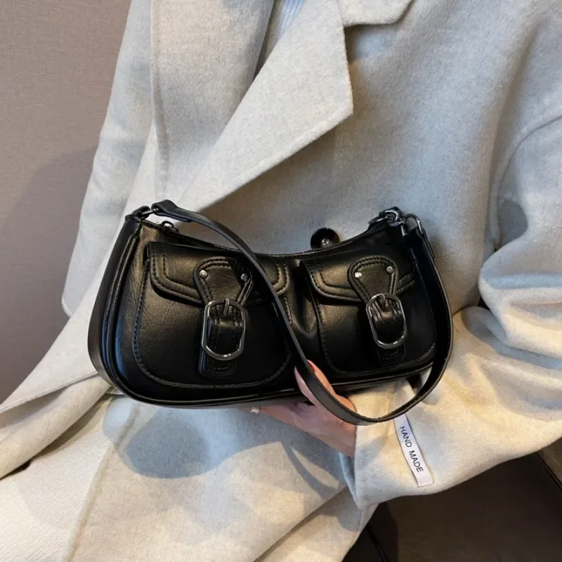 Sac sous les ati elles en cuir pour femme, sacs à main et sacs à main, design de petite poche, tendance féminine, initié à la mode, simple, 2023