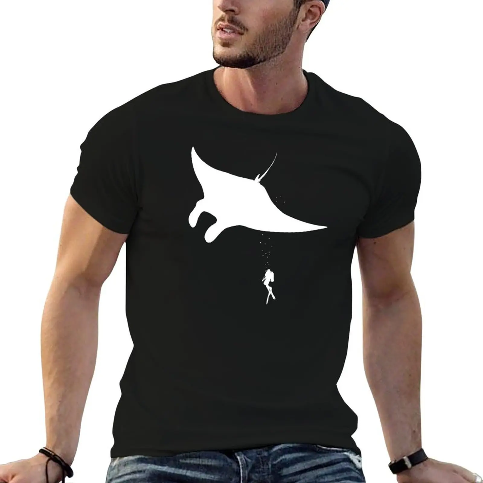 

Dive Underwater Manta Ray Gift Idea T-Shirt man t shirts graphic cotton tshirt 100% T-Shirt