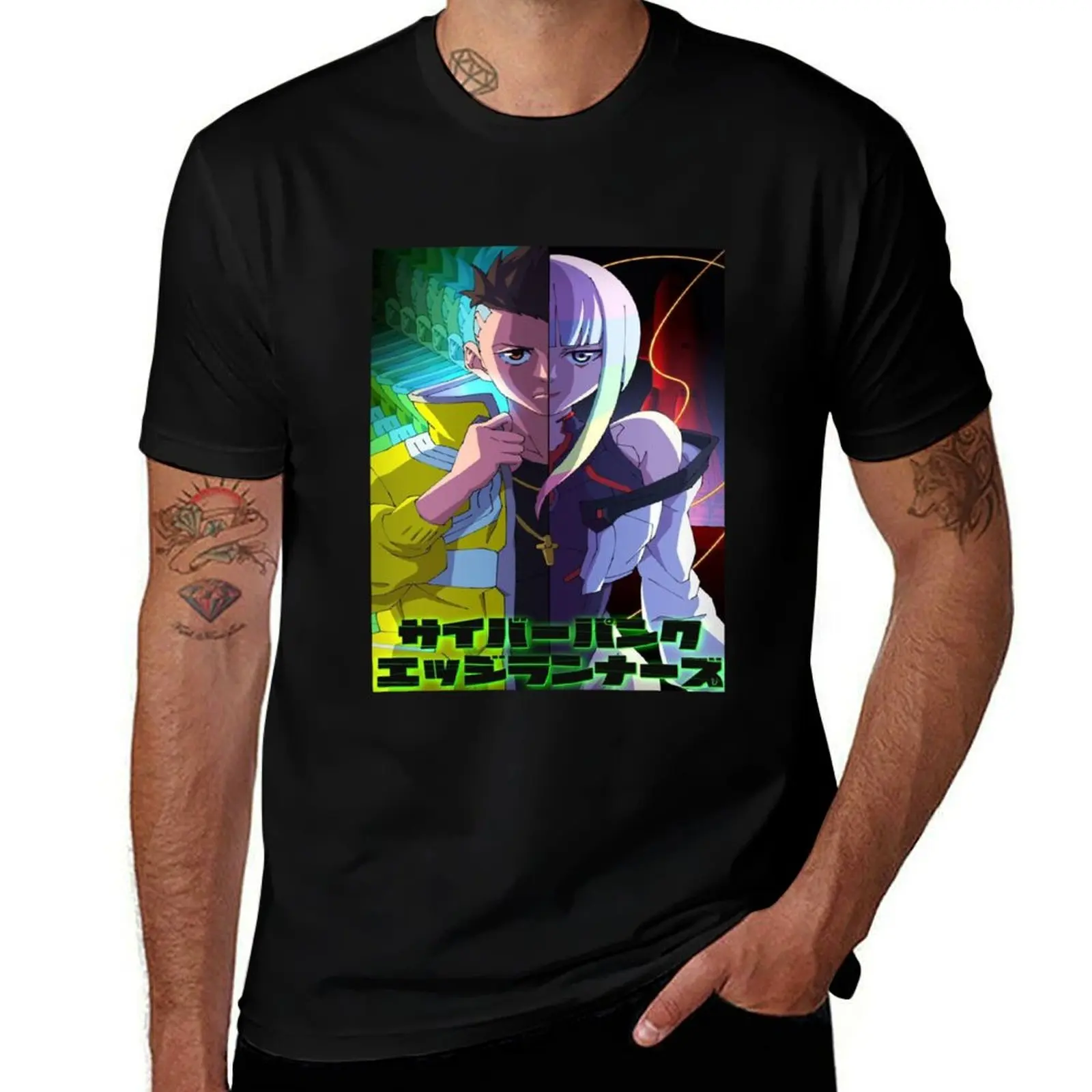 

David and Lucy - Cyberpunk edgerunners T-Shirt cotton t shirt man printed t shirts for man