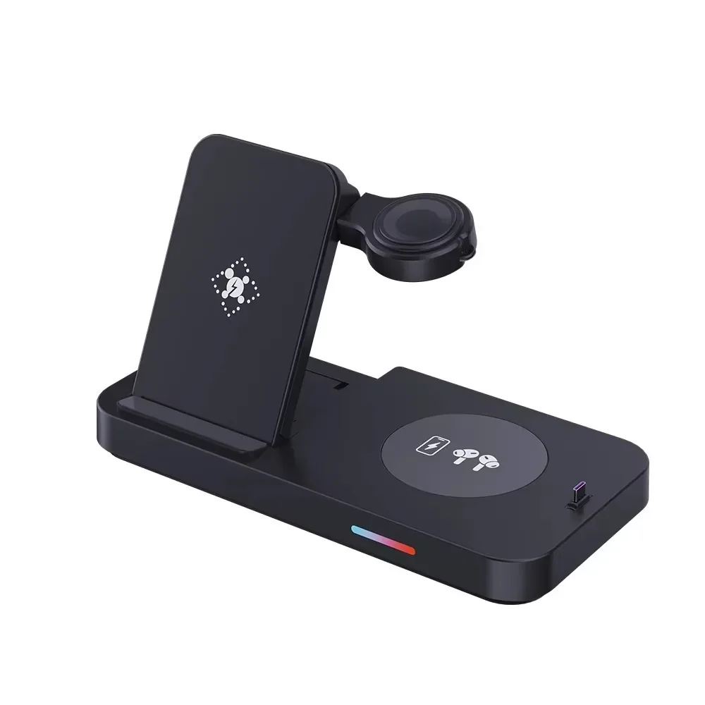 

15W 4 in 1 Magnetic Wireless Charger Stand For iPhone 13 14 15 Pro Max Apple Watch Fast Charging Dock Station