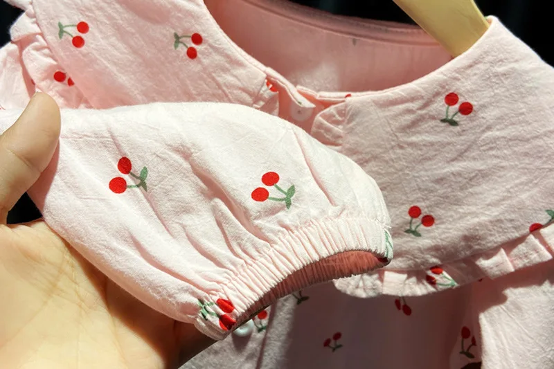 Spring Autumn New Baby\'s Girl Clothes Cherry Cardigan Shirt Coat for toddler Girl Baby Cloth Outfit wear Versatile Shirt blouse