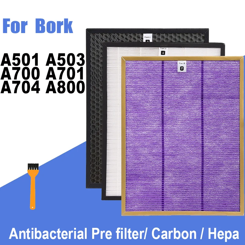 

Для очистителя воздуха Bork A501 A503 A701 A700 A800 A704 HEPA + фильтр с активированным углем + набор антибактериальных предварительных фильтров (3 шт.)