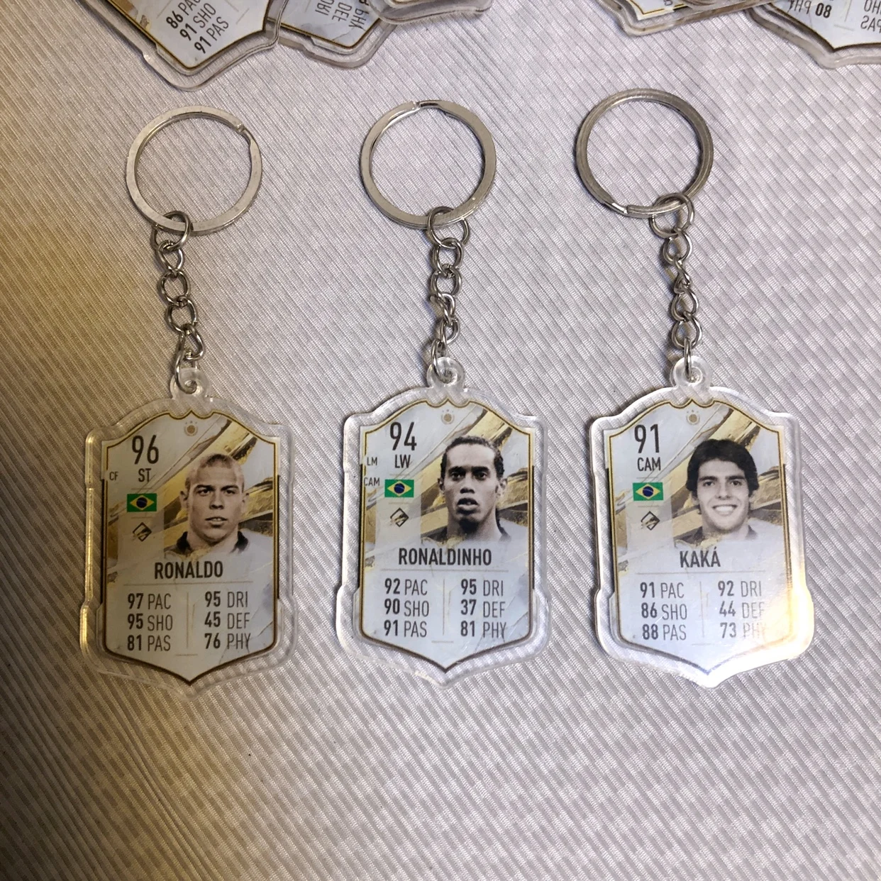 Legend Star Football Data Keychain Creative Gift Metal Material Cartoon Pattern Festival Supplies Van Persie Keychain
