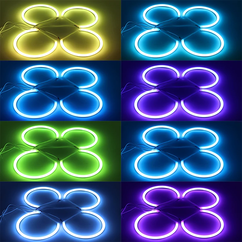 131mm + 146mm Multi Color RGB Cotton Light LED Angel Eye Halo Remote Control for BMW 3 5 7 Series E36 E38 E39 E46