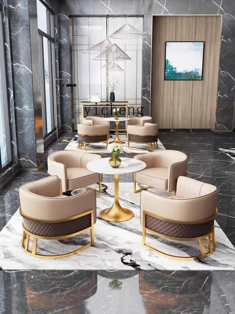 ZC hotel lobby business reception sofa chair beauty salon rest area card seat negotiation table and chair combination