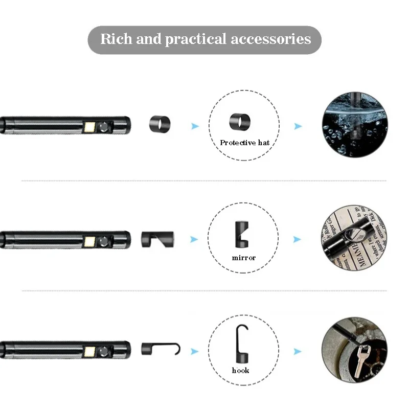 Dual Lens 8.0mm 2m/5m/10m Industrial Endoscope HD 1080P 4.3 Inch 2MP With 9LEDs Car Inspection Borescope Waterproof Sewer Camera