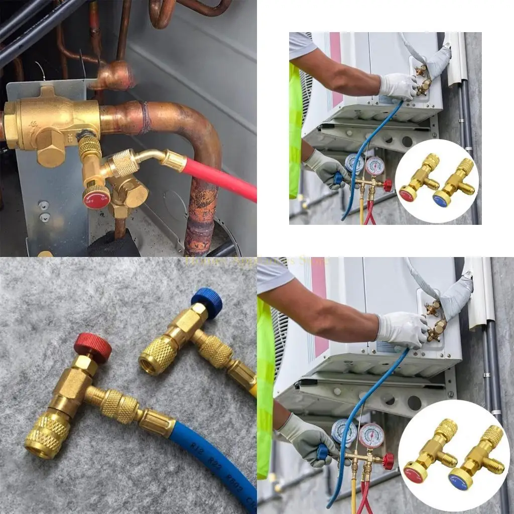 D0AB 2PCS Жидкости защитные клапаны R410A R22