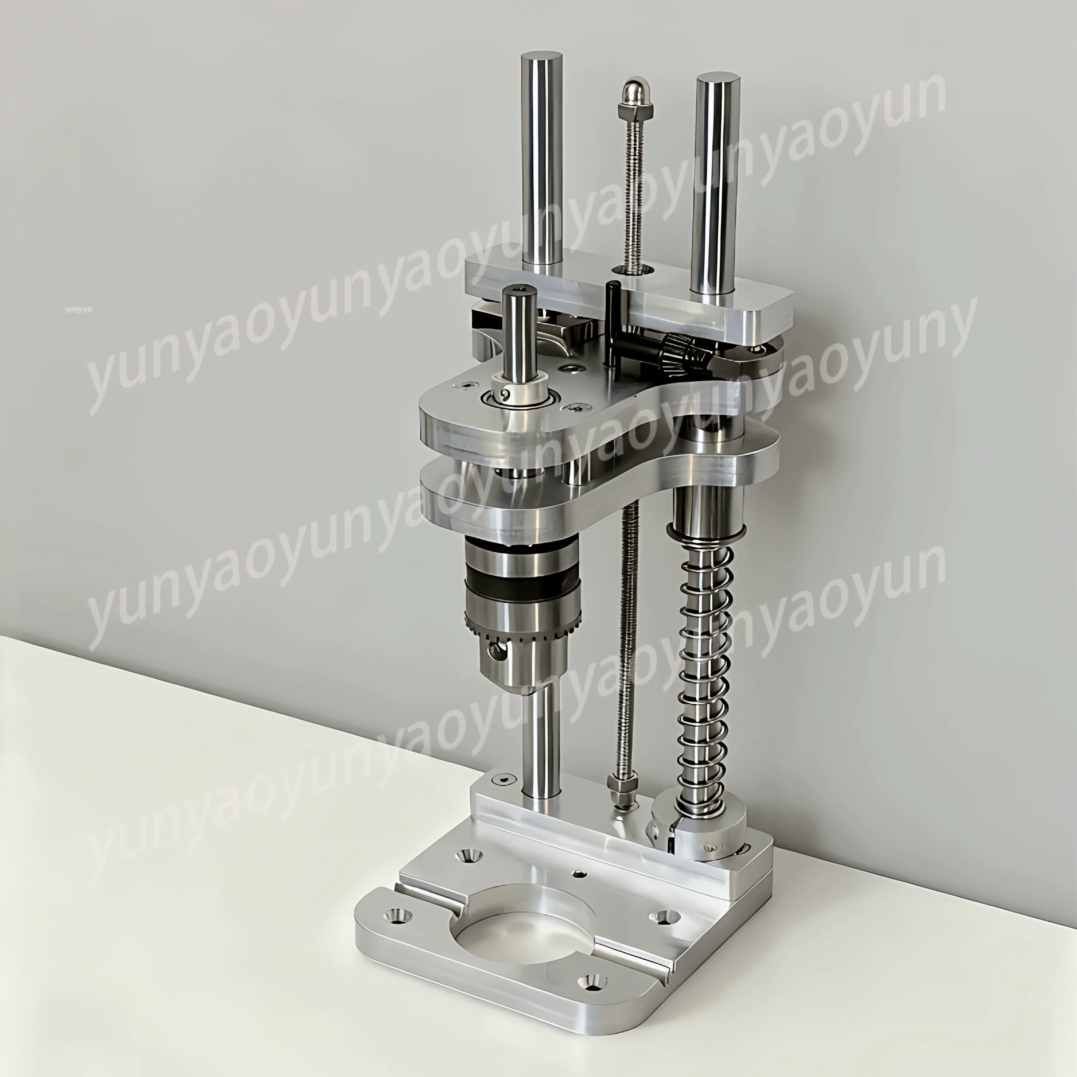 

Woodworking Desktop Vertical Drill Guide Stand Aluminum Alloy Dual Plate Nickel-Plated Shaft Bracket Tool